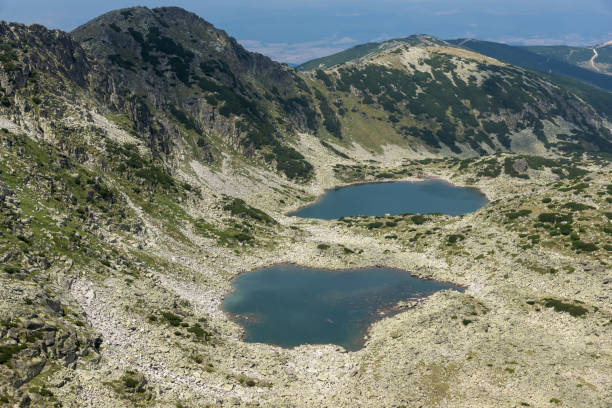 istock Panoramic view to Musalenski lakes from Musala Peak, Rila mountain 822338080