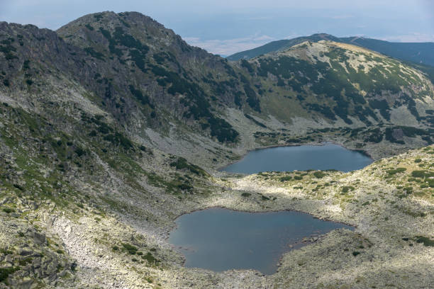 istock Panoramic view to Musalenski lakes from Musala Peak, Rila mountain 822338082