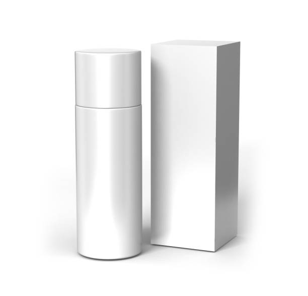 istock White blank deodorant spray with box packaging on white background template for mock up design and presentation. 822352344