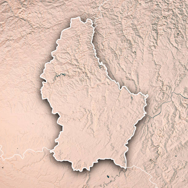istock Luxembourg Country 3D Render Topographic Map Border Neutral Border 822357654