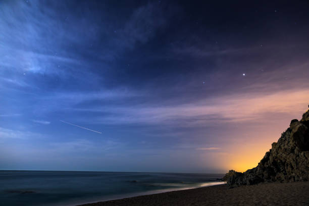 istock Night sky over the coastline 822366976