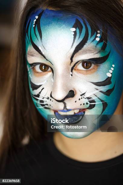 Cute Girl With Face Paint Stock Photo - Download Image Now - Animal, Animal  Themes, Art - iStock