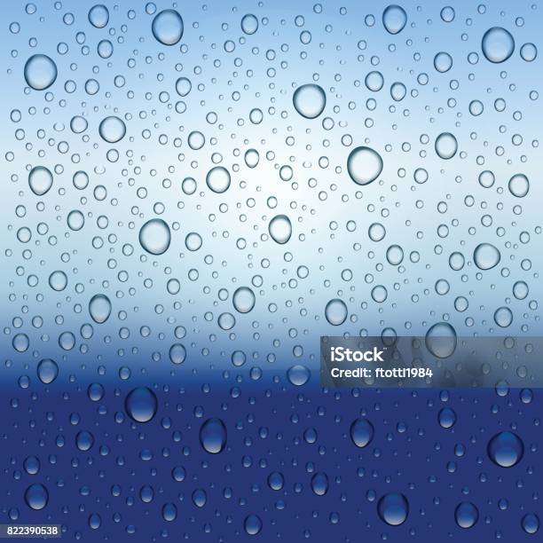 Water Drops And Rain Stock Illustration - Download Image Now - Abstract, Blue, Bubble