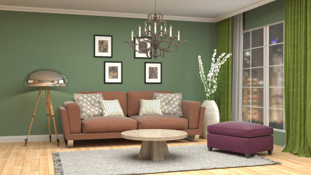 istock Interior living room. 3d illustration 822397052