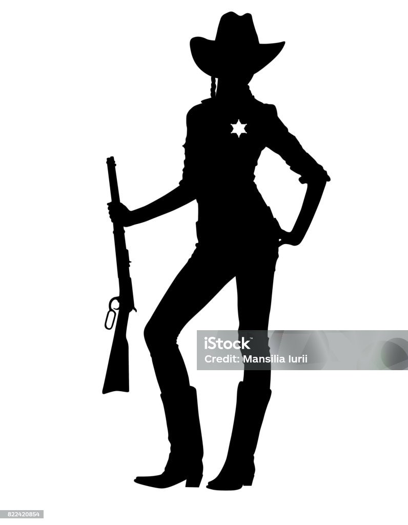 cowboy girl cowboy Sheriff Cowgirl stock vector