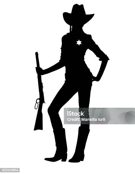 Cowboy Stock Illustration - Download Image Now - Cowgirl, In Silhouette, Vector