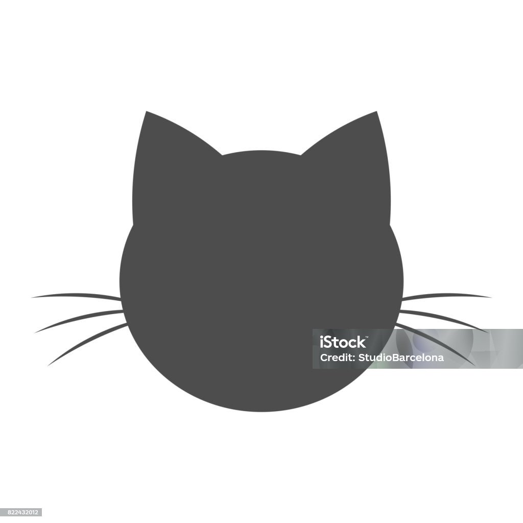 Cat head shape icon Cat head shape icon. Vector illustration Domestic Cat stock vector