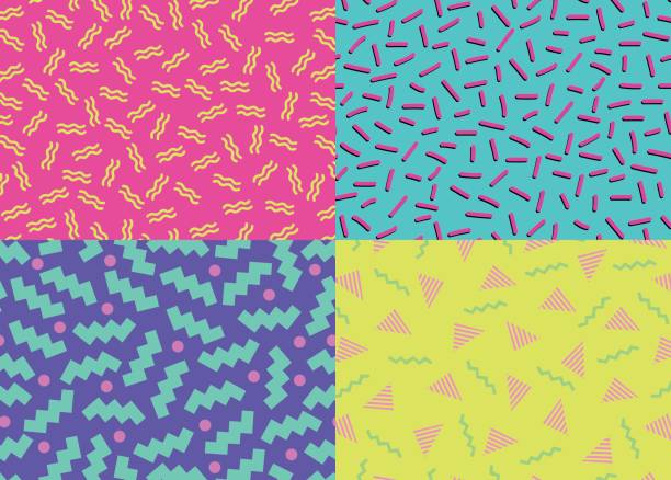 80s 90s Abstract Backgrounds Vector illustration of fourth abstract backgrounds from between the 80s and the 90s 90s background stock illustrations