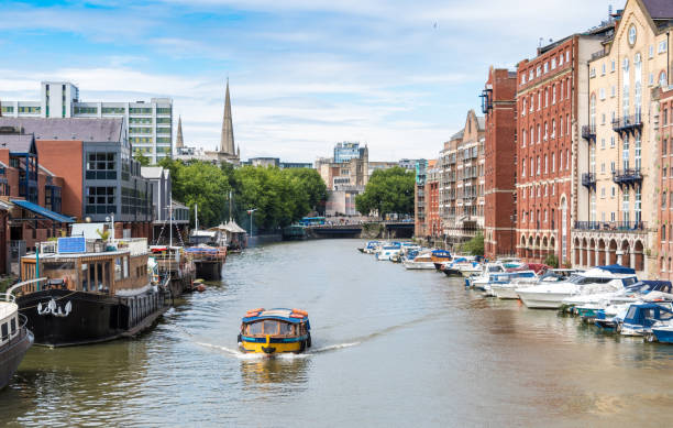 istock Small ferry boat on a canal in Bristol, UK 822474424