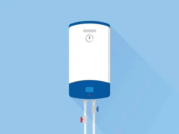 Vector illustration of Bathroom Water Heater Flat Boiler Vector