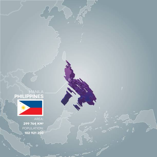 philippinen-informationen-karte. - philippines map manila asia stock-grafiken, -clipart, -cartoons und -symbole