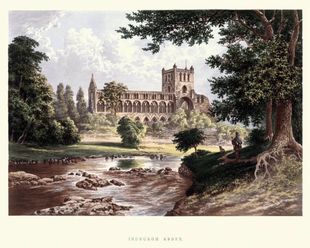 istock Jedburgh Abbey, a ruined Augustinian abbey, 19th Century 822493352