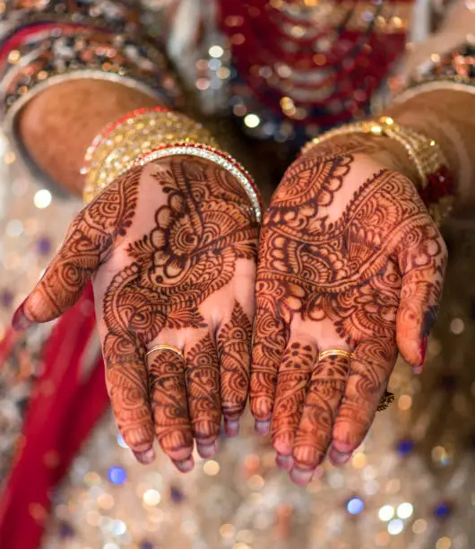 Photo of Mehndi on bride's hands