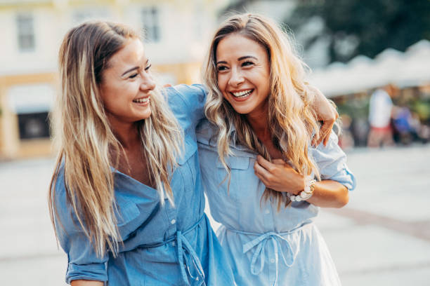istock Happy twins in the city 822509216