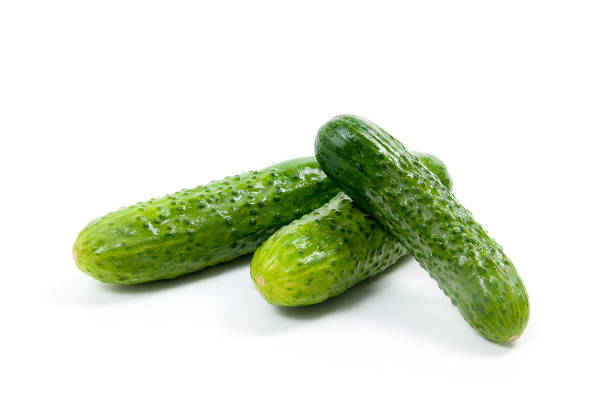 istock Fresh green cucumber on the white background 822517410