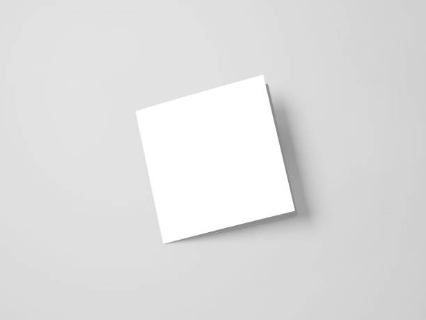 istock Square Trifold Brochure Mock-up on light grey background. 3D Illustration 822531058