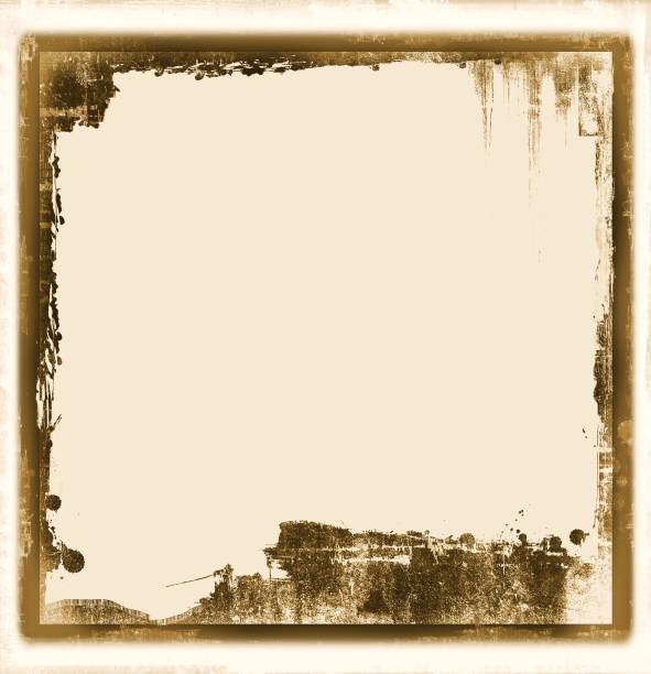 istock Vintage frame borders on sepia paper background. 822534156