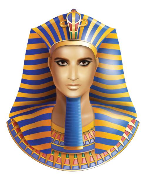 ilustraciones, imágenes clip art, dibujos animados e iconos de stock de faraón egipcio tutankamón. - pharaoh