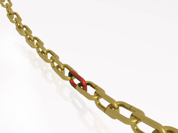 istock Chain with gold and red links 822547680