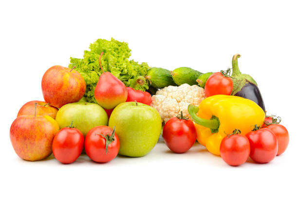 istock fruits and vegetables isolated on white background 822550160