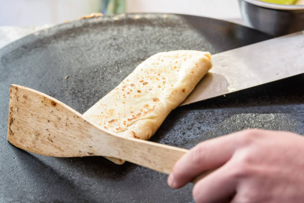 istock Cooking pancake outdoors 822555136