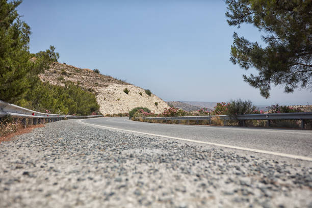 Landscape with the road. Cyprus. Surroundings of the village of Lefkara.