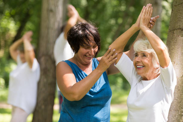 istock Happy senior woman working out 822563022