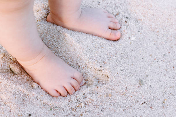 istock baby feet in the sand 822564850