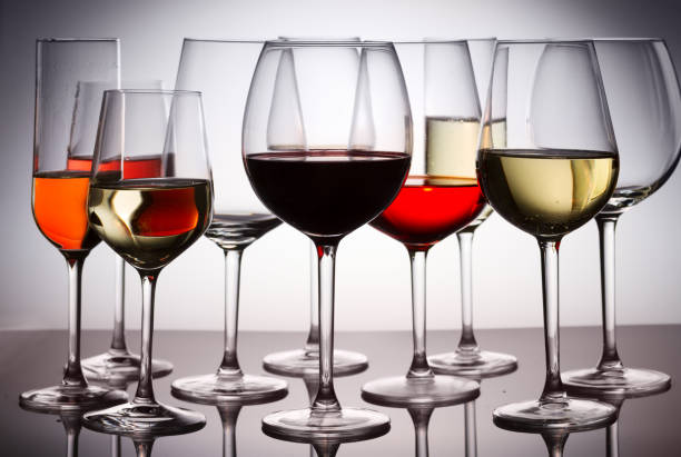 istock Set of glasses with wine 822565852