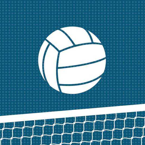 Flat volleyball background vector art illustration