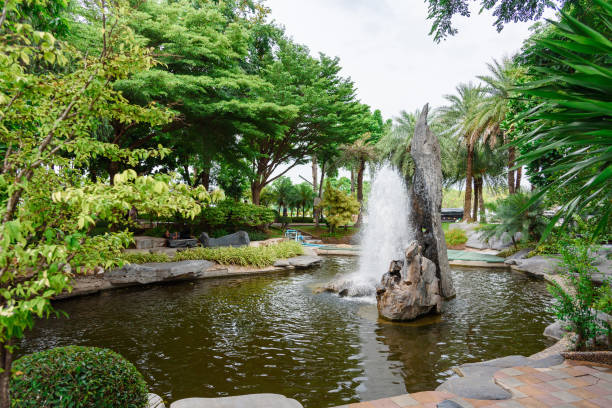 istock Fountain in the garden.Thailand. 822579748
