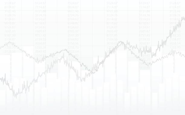istock abstract financial chart with line graph and numbers in stock market on gradient white color background 822587324