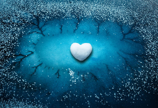 istock Heart Shape On Frozen Lake 822617994