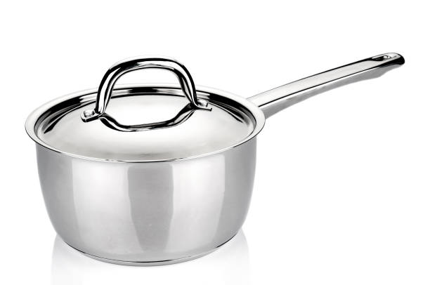 istock Steel saucepan isolated on white background 822620954