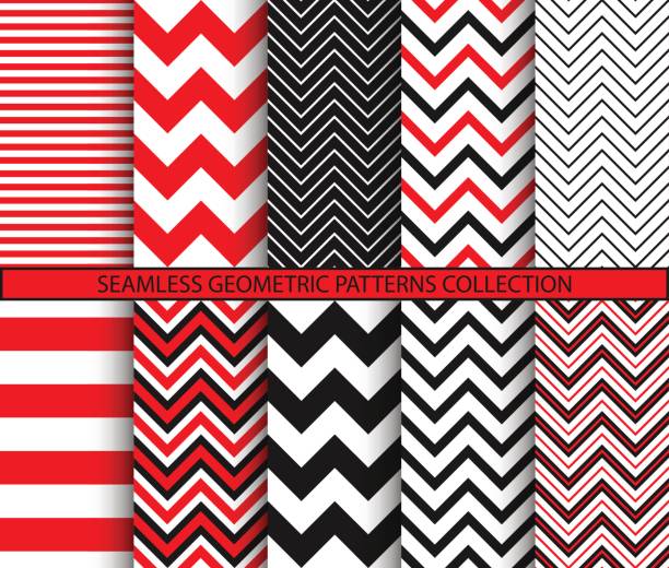 ilustraciones, imágenes clip art, dibujos animados e iconos de stock de colección de patrones geométricos transparente - chevron pattern repetition zigzag