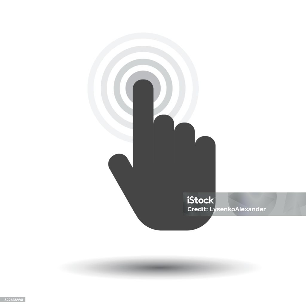 Click hand icon. Cursor finger sign flat vector. Illustration on white background. Icon Symbol stock vector