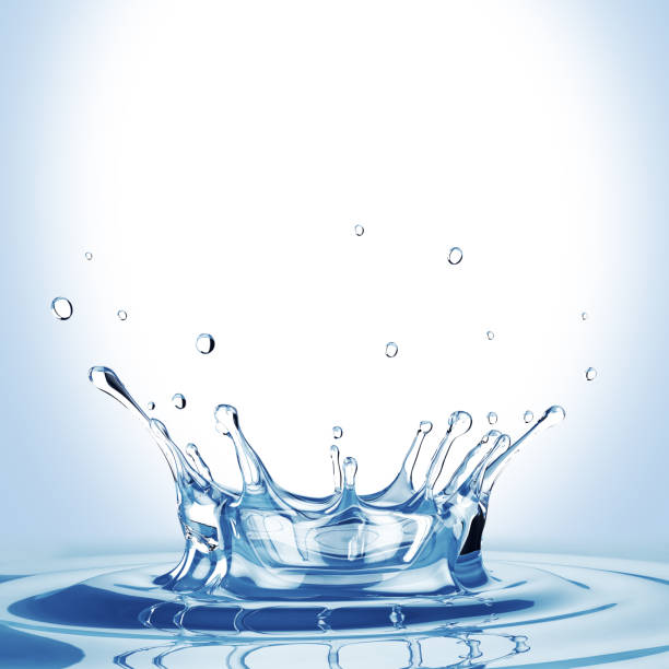 Splash of water. 3D illustration stock photo