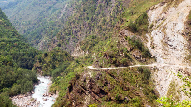 istock Mountain side and canyon in Nepal, Annapurna Circuit 822656432