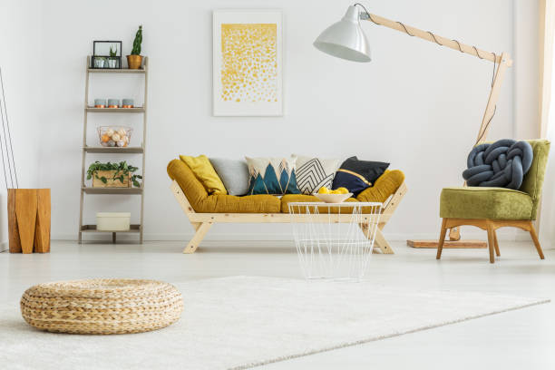 istock White carpet in living room 822656692