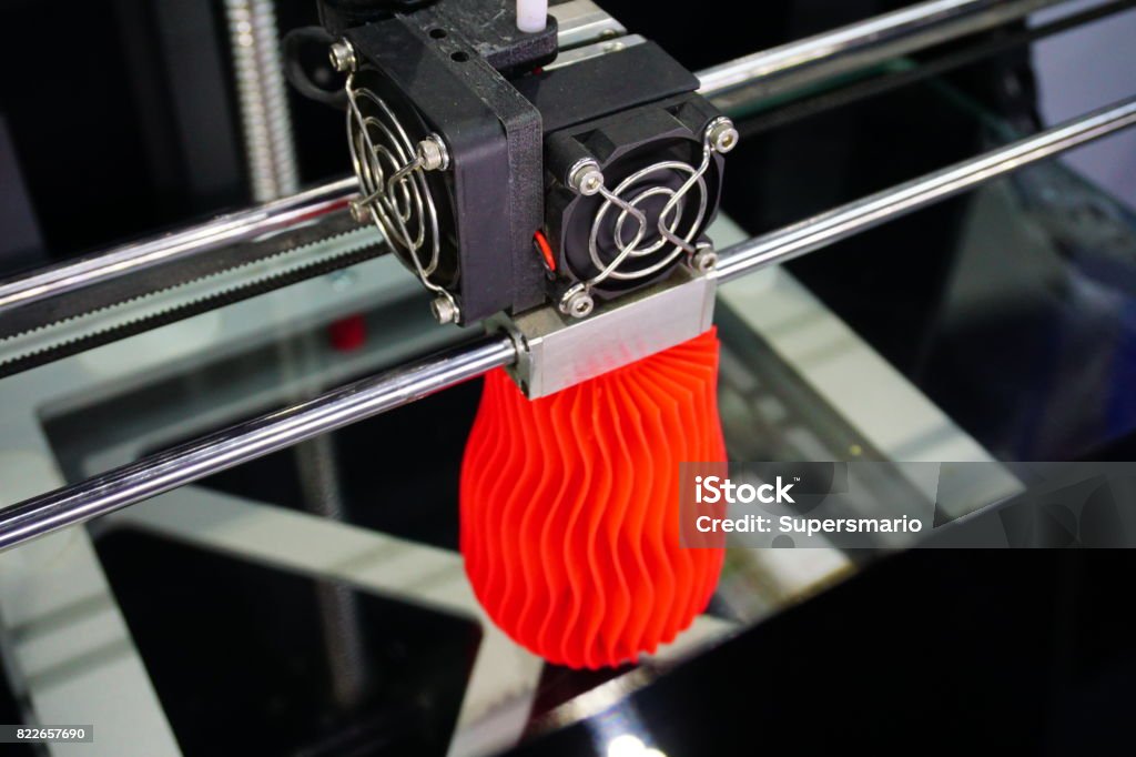 3d Object Machine 3d Printing Machine Detail In Action Stock Photo - Download Image Now ...