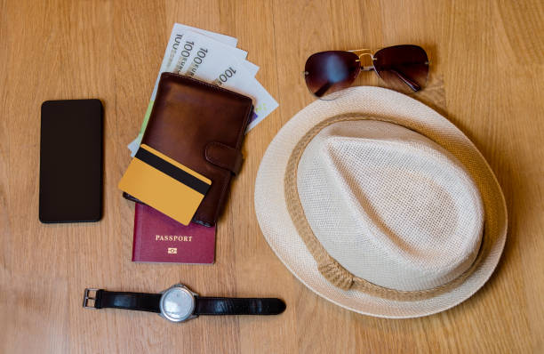 istock Travel accessories prepared for trip 822657976