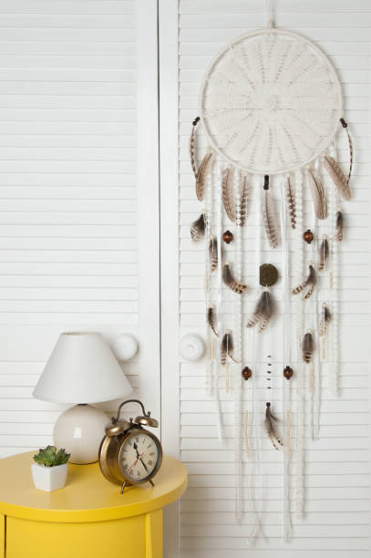 istock Cream crochet doily dream catcher 822663944