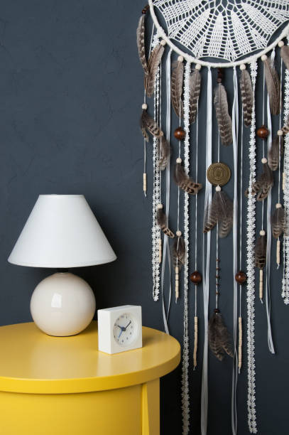 istock Cream crochet doily dream catcher 822666316