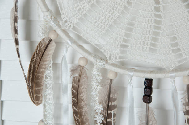 istock Cream crochet doily dream catcher 822666500
