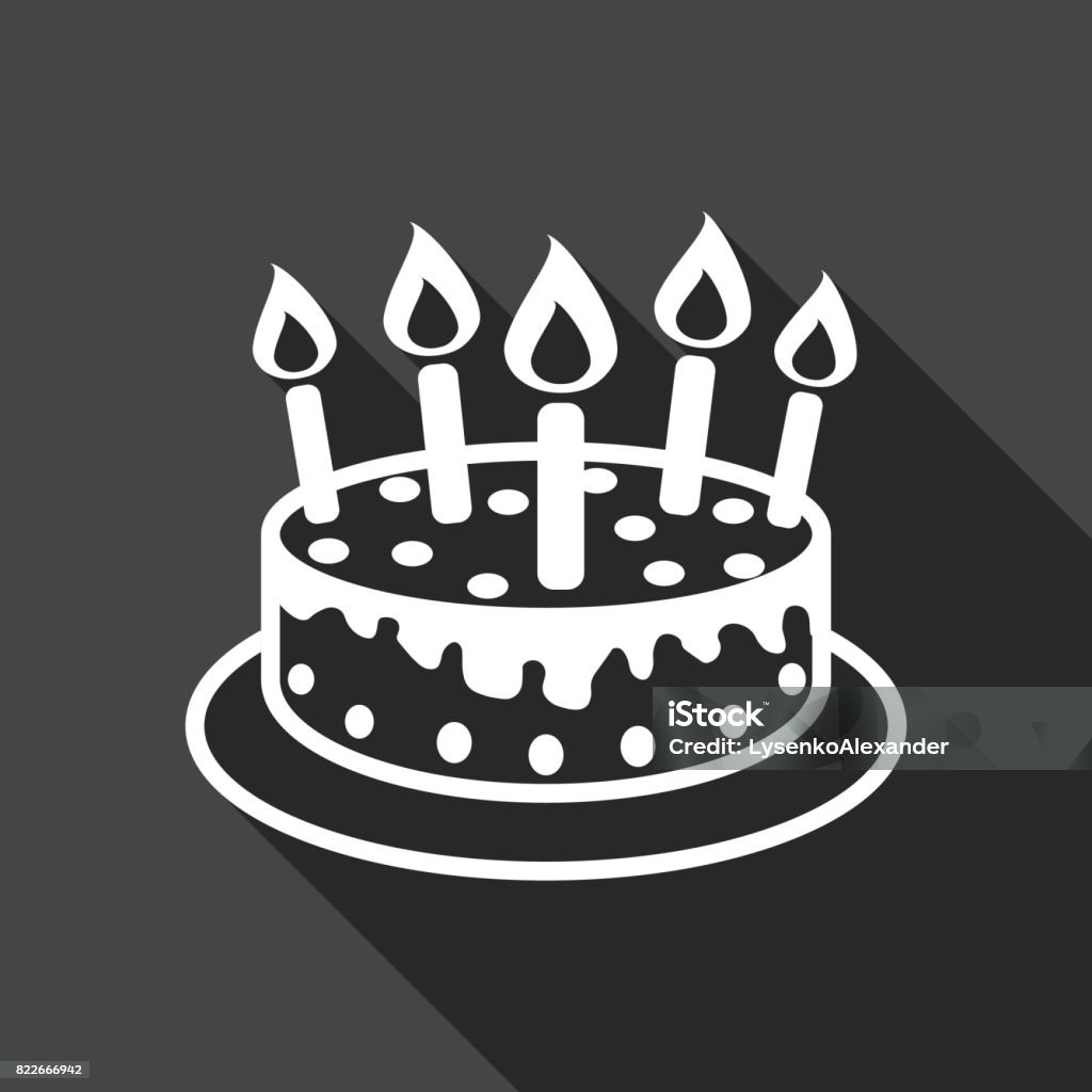 Birthday Cake With Burning Candles Pictogram Icon Simple Pictogram ...