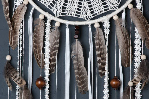 istock Cream crochet doily dream catcher 822667246