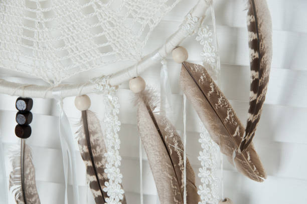 istock Cream crochet doily dream catcher 822672288