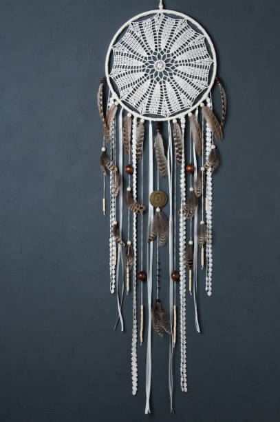 istock Cream crochet doily dream catcher 822674724