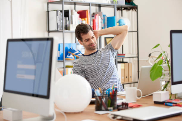 istock Young businessman working on new project 822686274