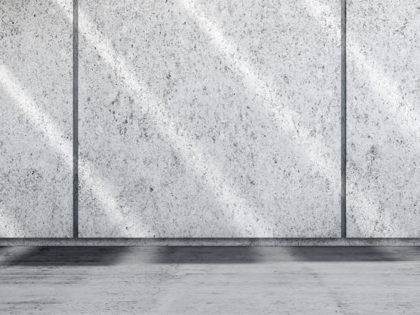 istock Abstract concrete room interior with shadow lines 822692312